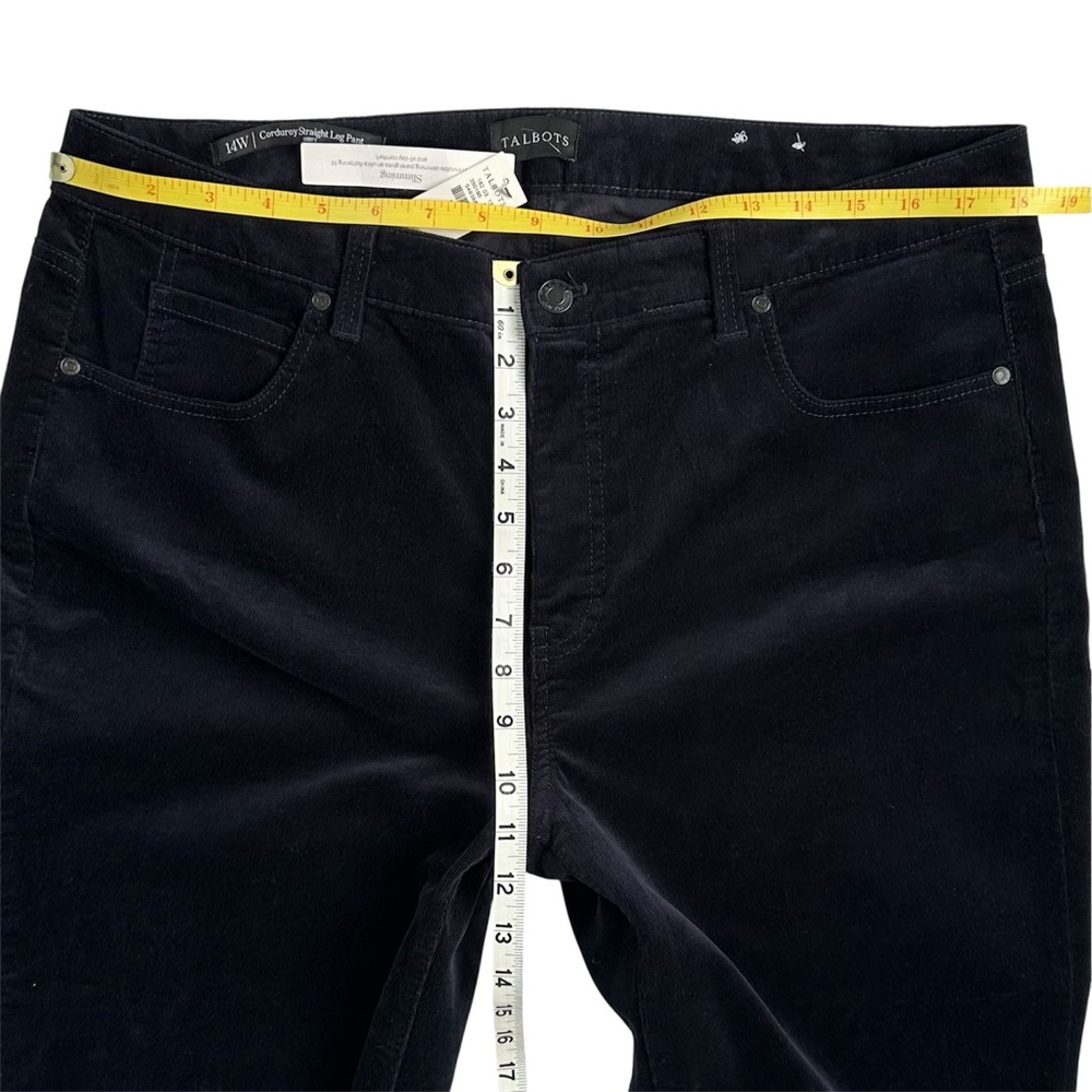 TALBOTS NWT! Women’s Deep Navy Blue Corduroy Straight Leg Pants‎ Plus 14W - Picture 7 of 8